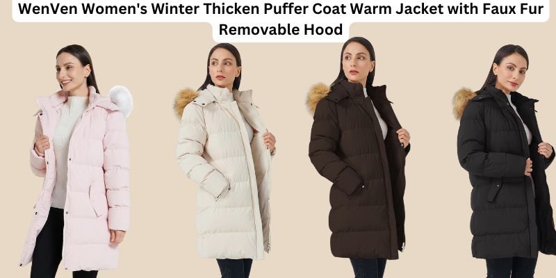 WenVen Women's Winter Thicken Puffer Coat Warm Jacket with Faux Fur Removable Hood0 (3)10